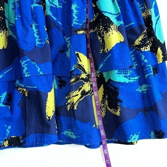 Christopher John Roberts Target Floral Blue Tiered Maxi Dress 8 - Picture 6 of 6